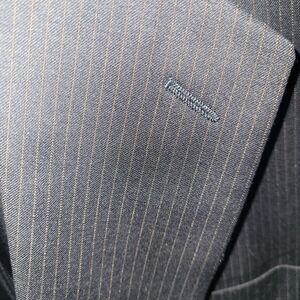 Today's Man Navy Pin Striped Suit Jacket Made in Italy Size  XL